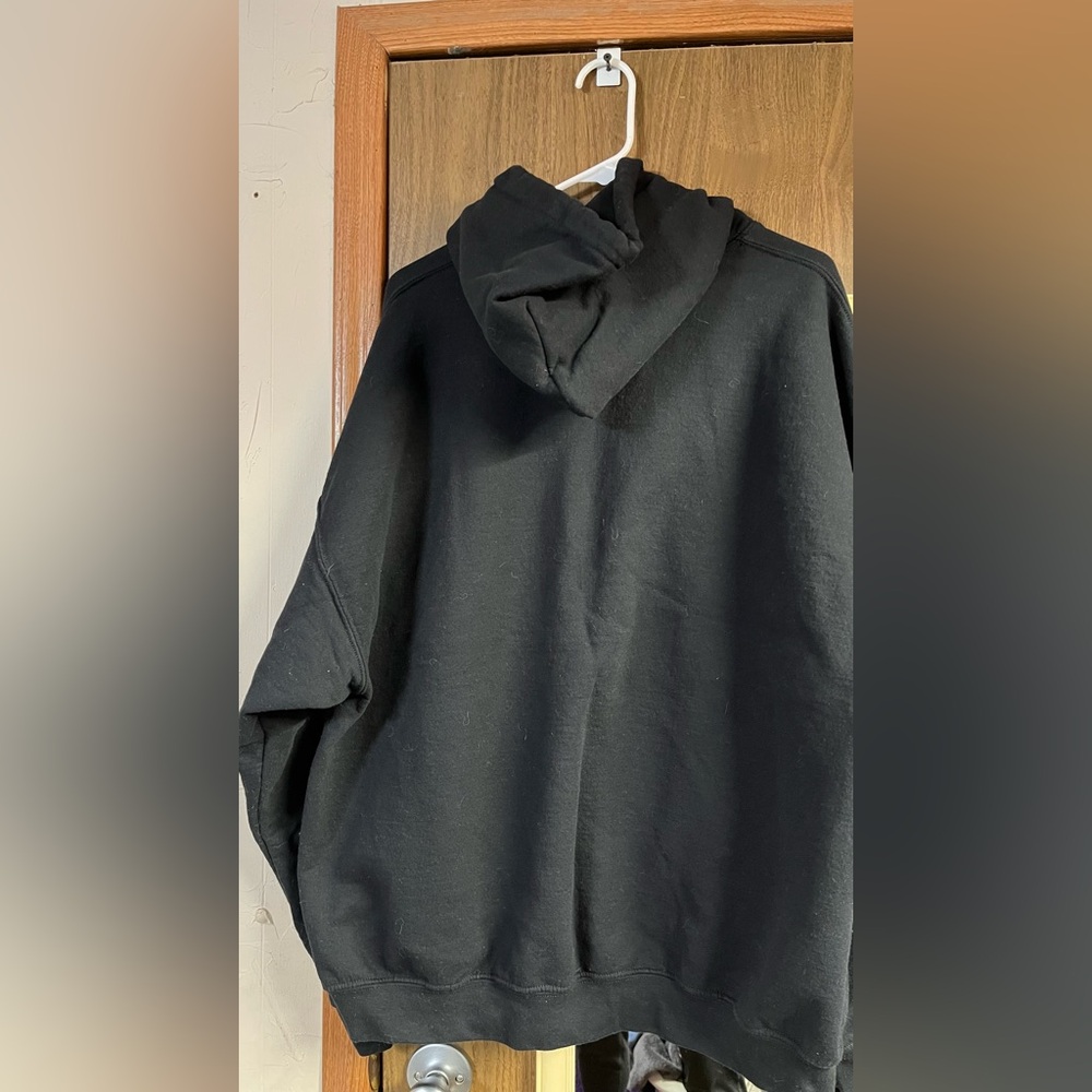 Grunt Style Black Hoodie with White Print - Picture 2 of 5